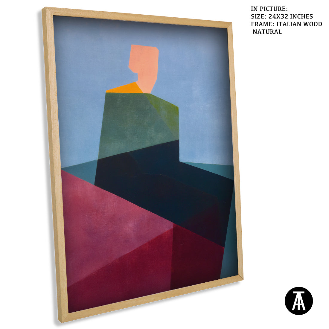 Artwork in Natural Wood Frame