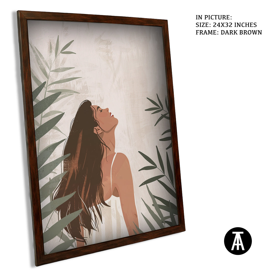 Sample Artwork in Dark Brown Frame
