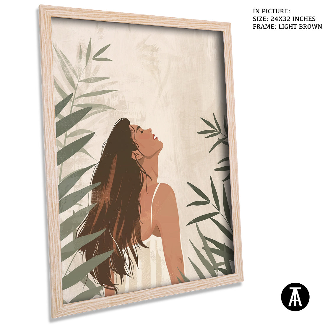 Sample Artwork in Light Brown Frame