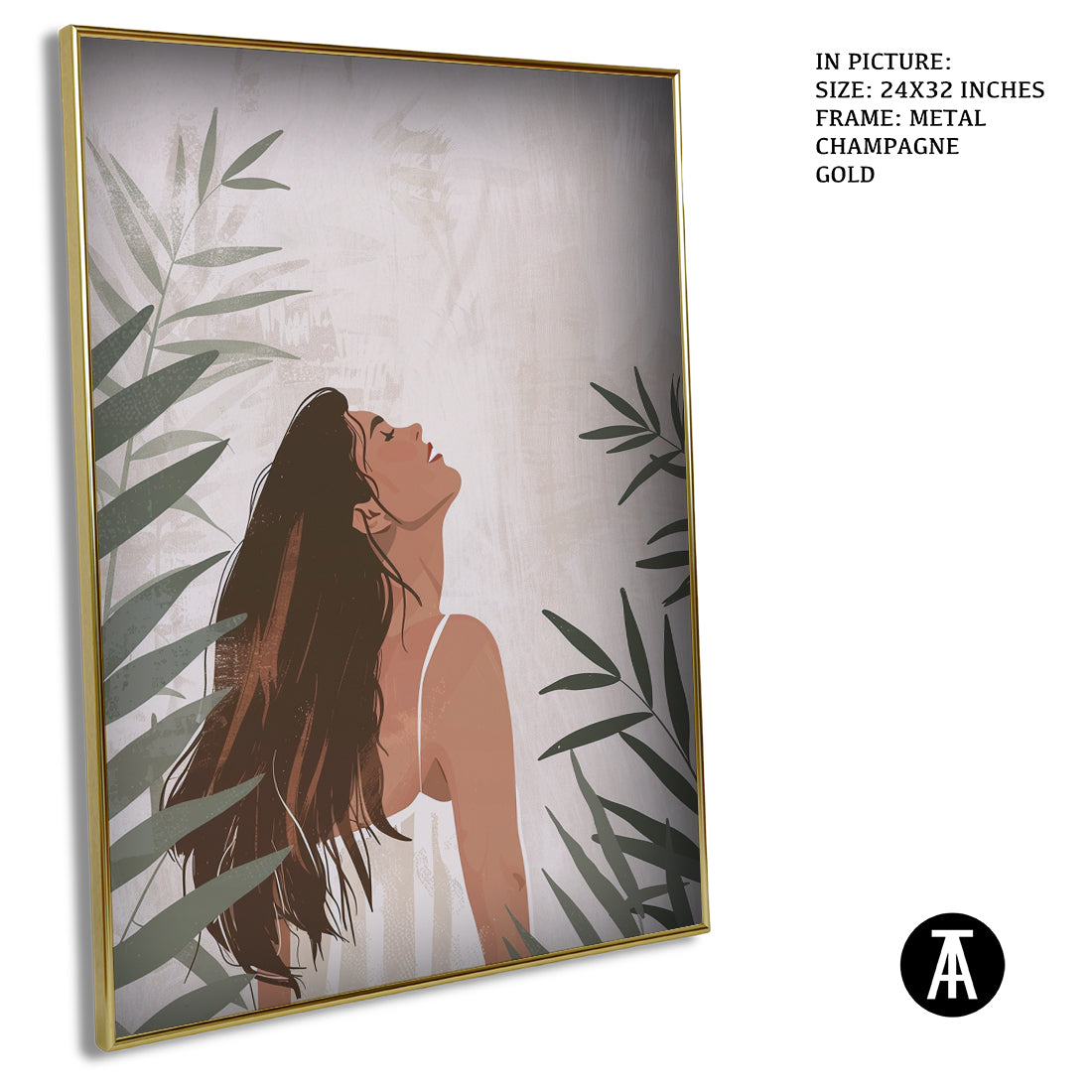 Sample Artwork in Champagne gold Metal Frame