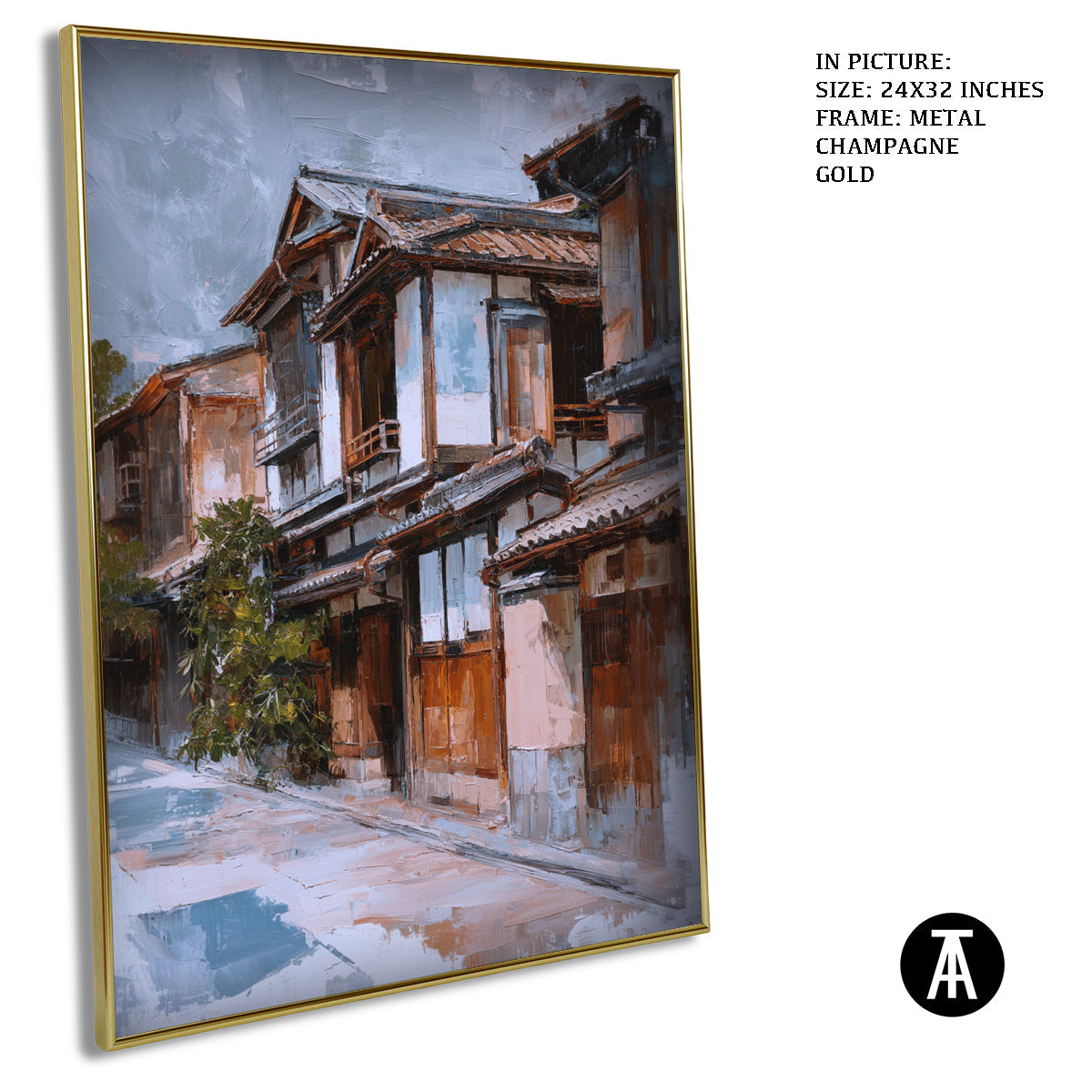 Artwork in Light Brown Frame