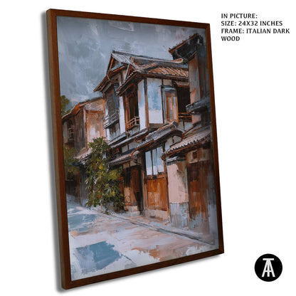 Artwork in Dark Wood Frame