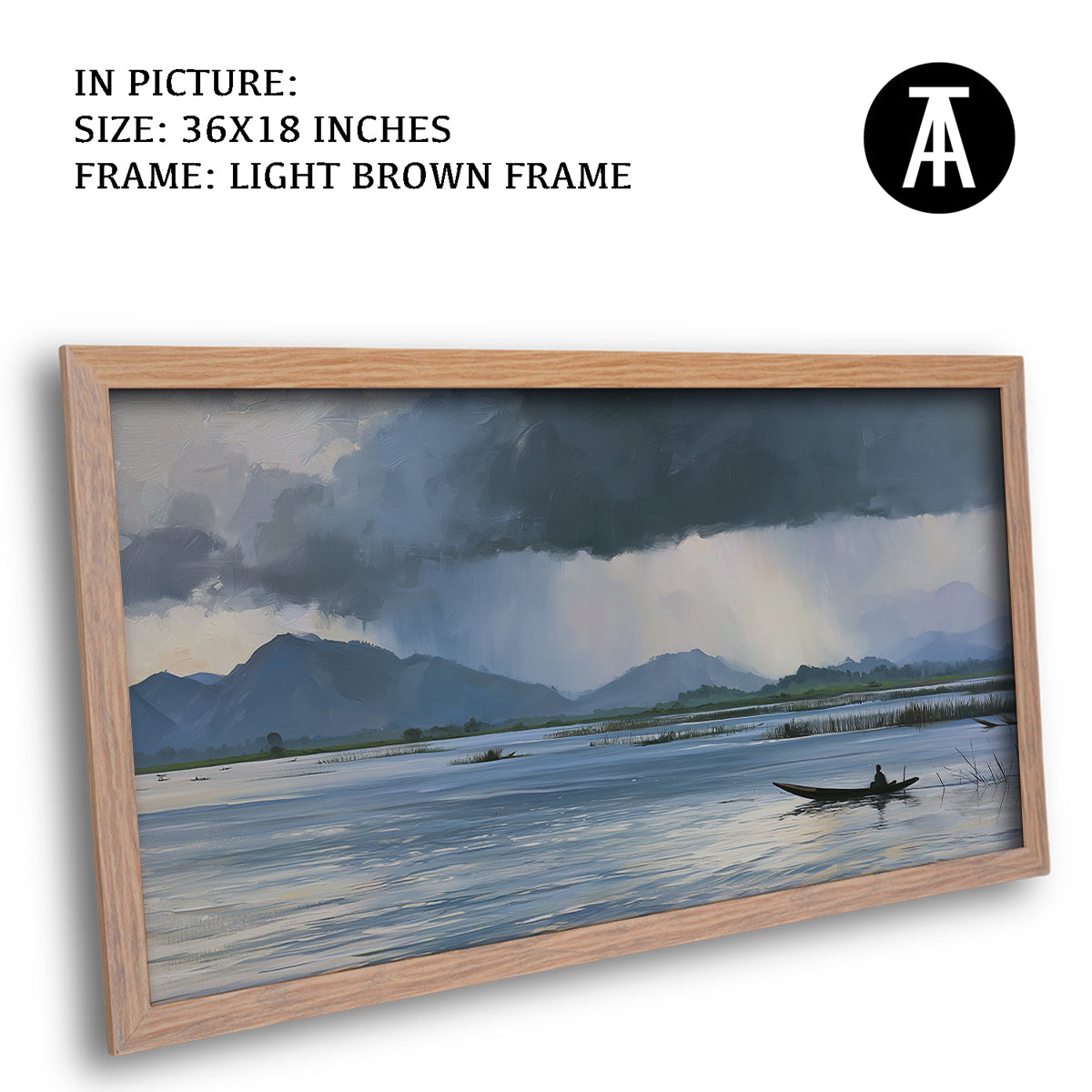 Artwork in Light Brown Frame