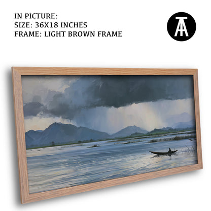 Artwork in Light Brown Frame