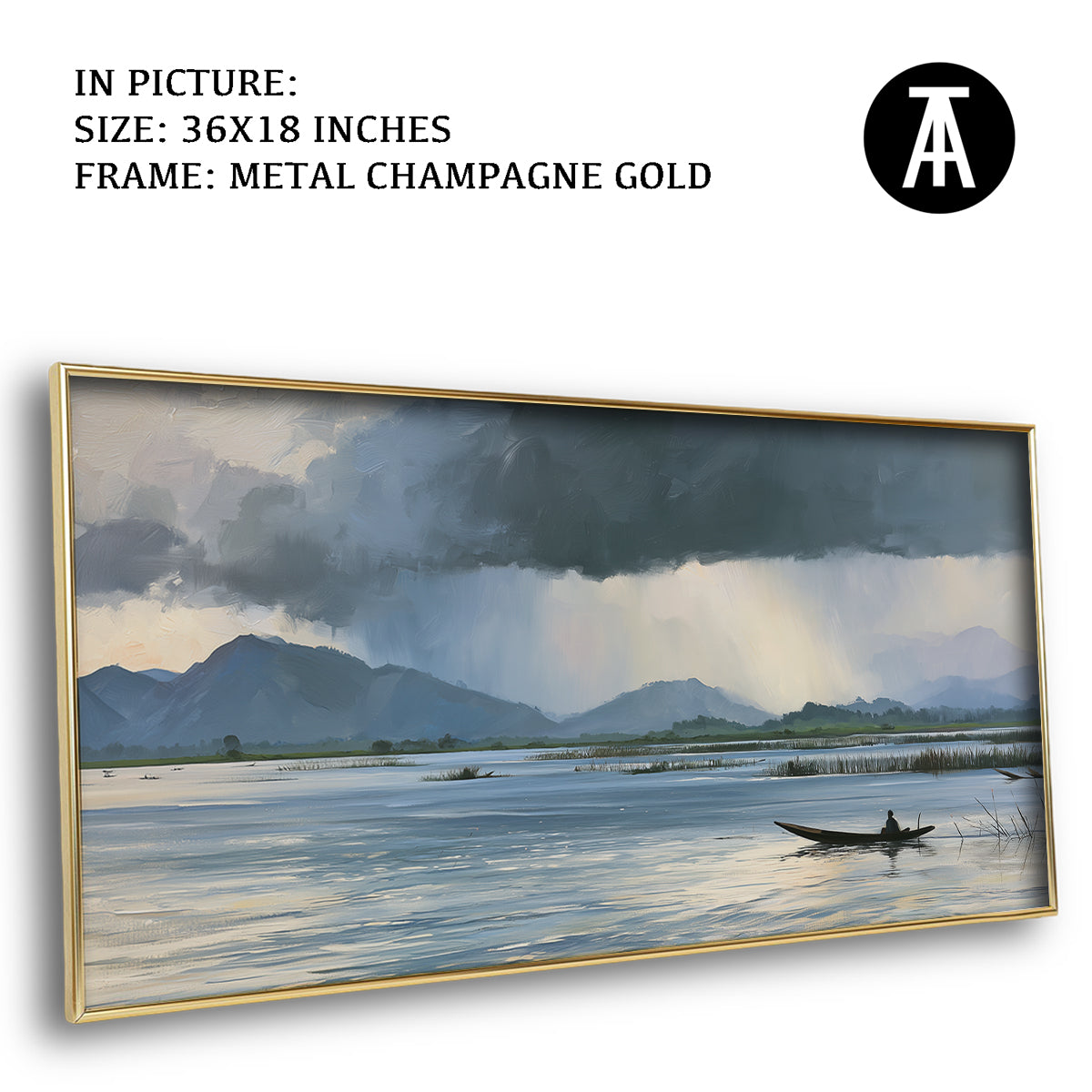 Artwork in Metal Champagne Gold Frame