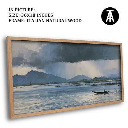 Artwork in Natural Wood Frame