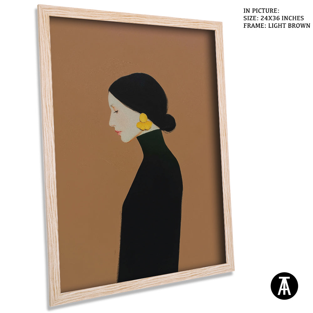 Artwork in Light Brown Frame