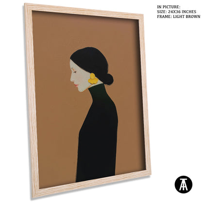 Artwork in Light Brown Frame