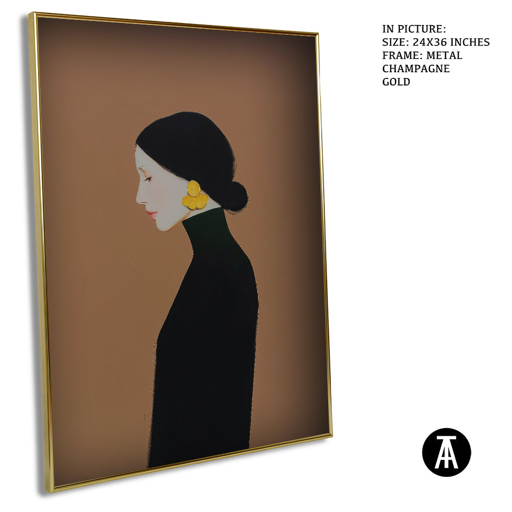 Artwork in Metal Champagne Gold Frame