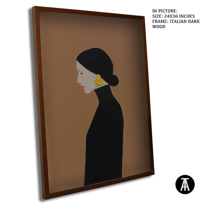 Artwork in Dark Wood Frame