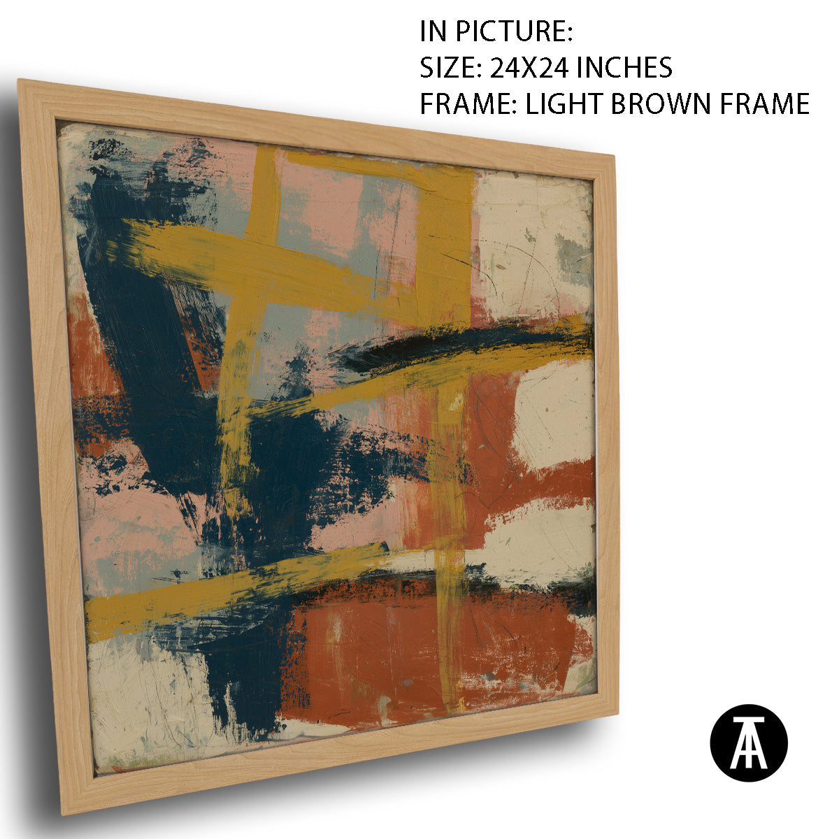 Artwork in Light Brown Frame