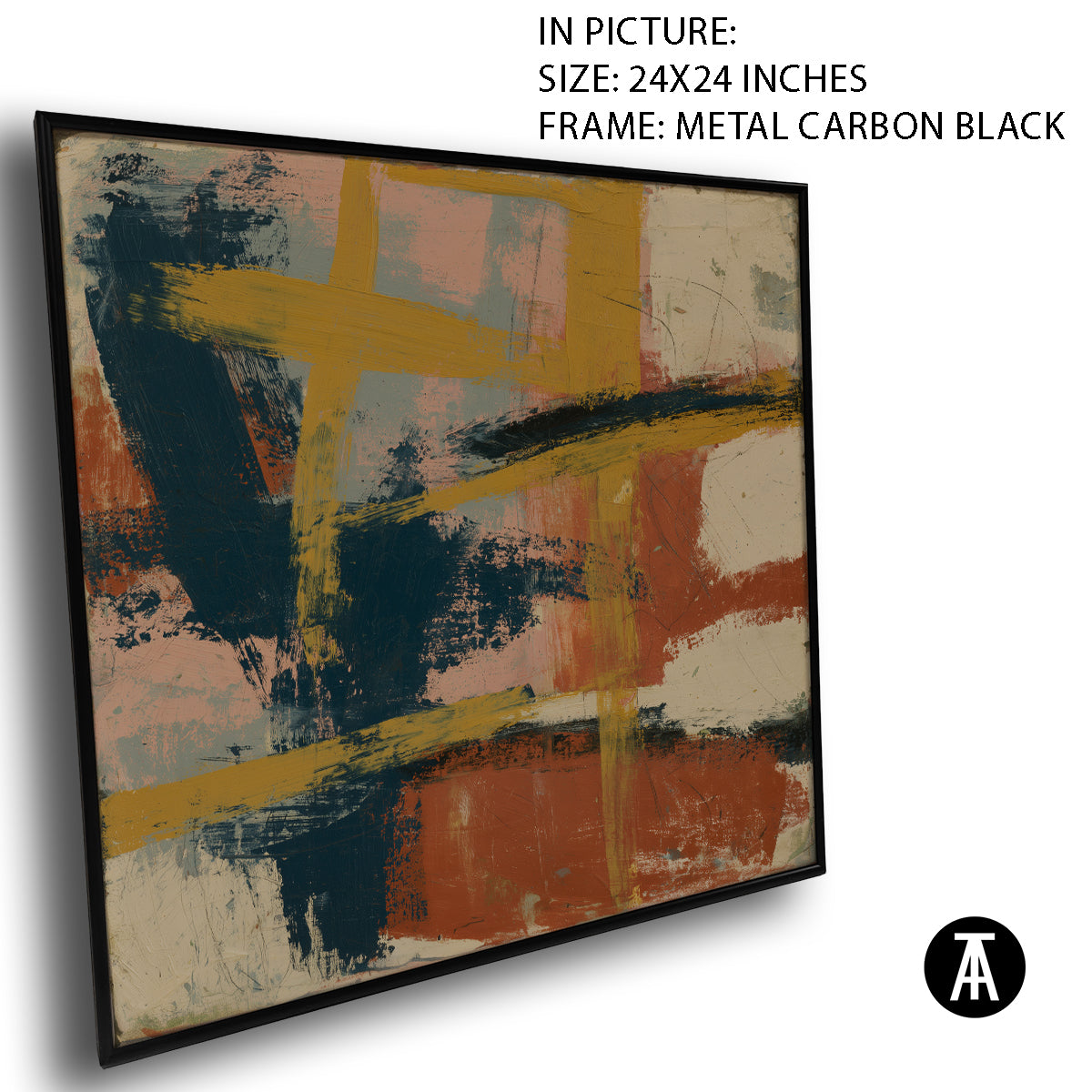 Artwork in Carbon Black Metal Frame