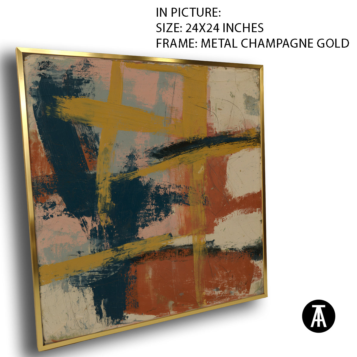 Artwork in Metal Champagne Gold Frame