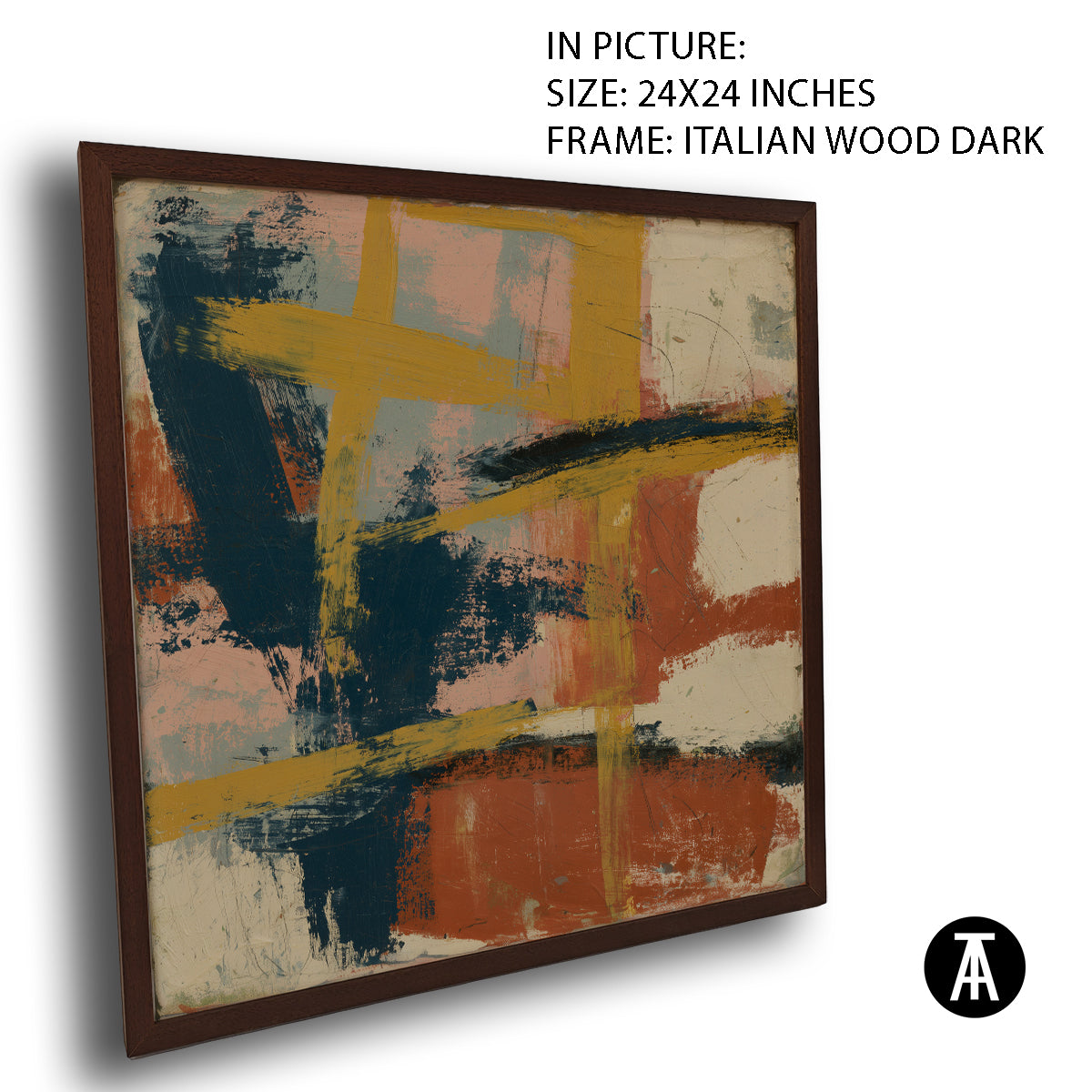 Artwork in Dark Wood Frame