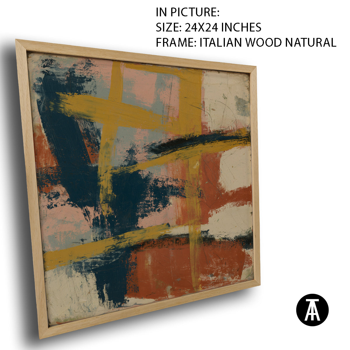 Artwork in Natural Wood Frame