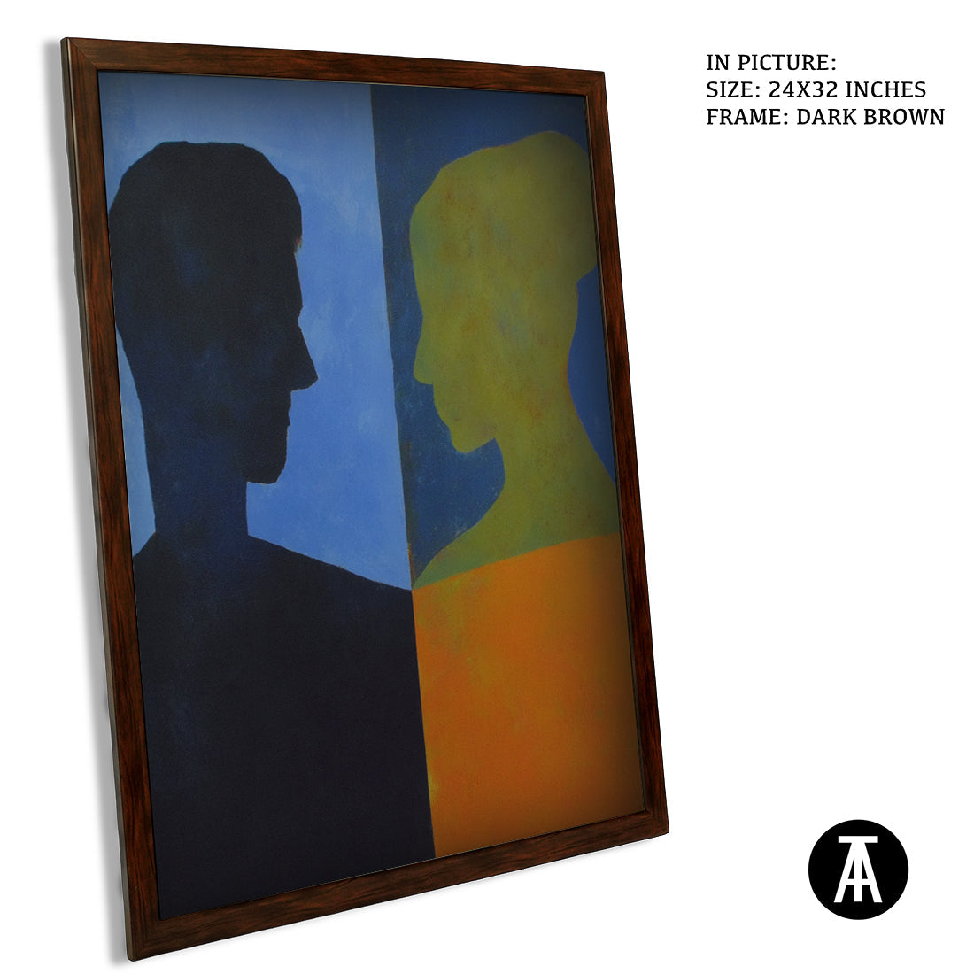 Artwork in Dark Brown Frame