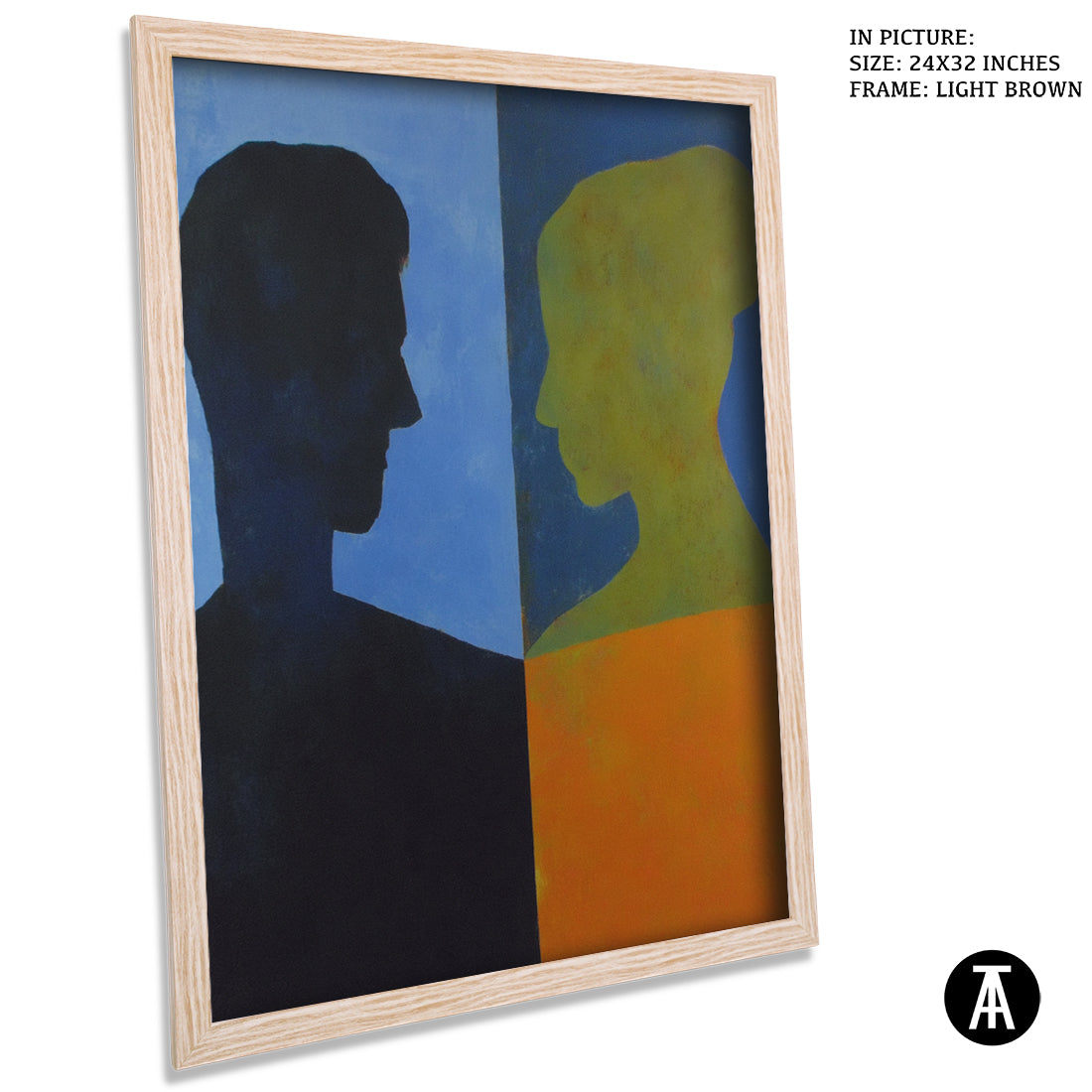 Artwork in Light Brown Frame