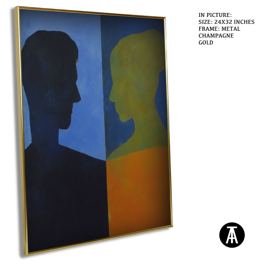 Artwork in Metal Champagne Gold Frame