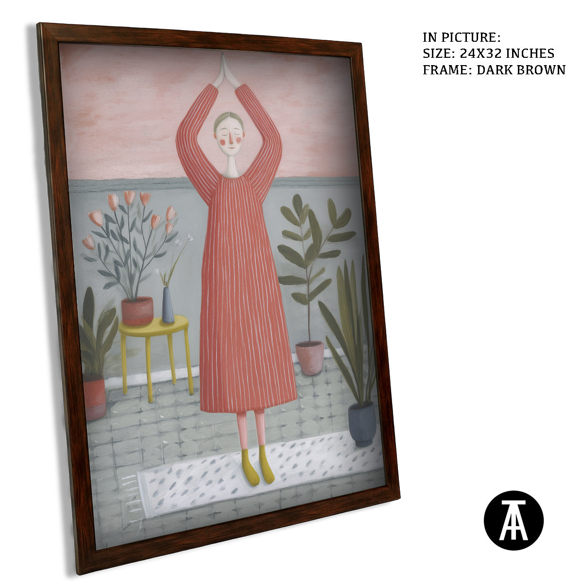 Artwork in Dark Brown Frame