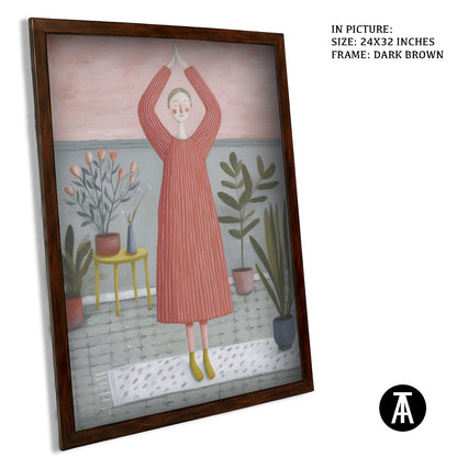 Artwork in Dark Brown Frame