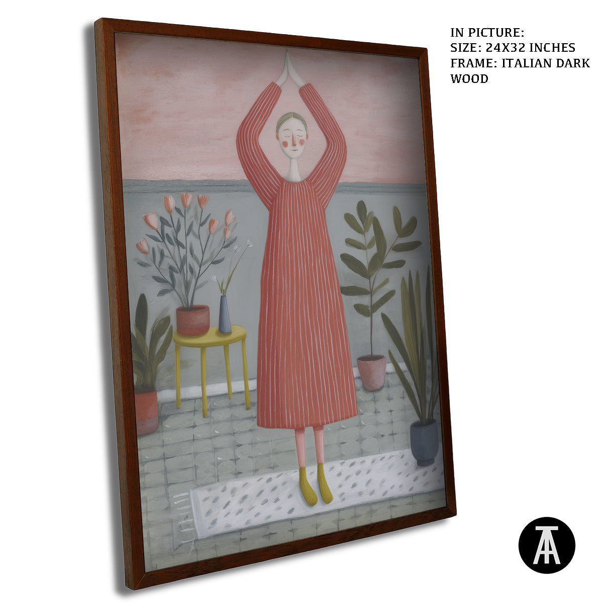 Artwork in Dark Wood Frame