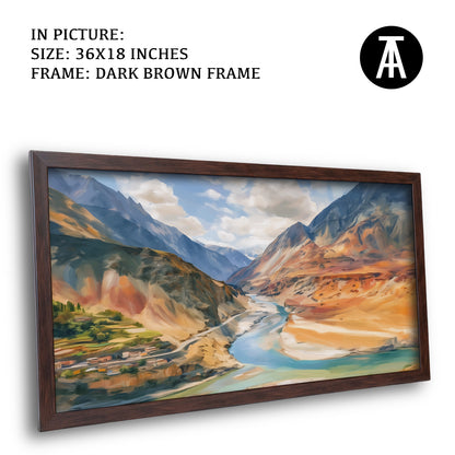 Artwork in Dark Brown Frame