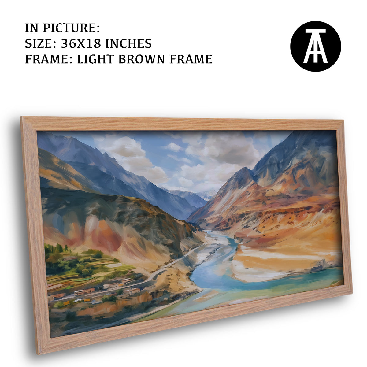 Artwork in Light Brown Frame