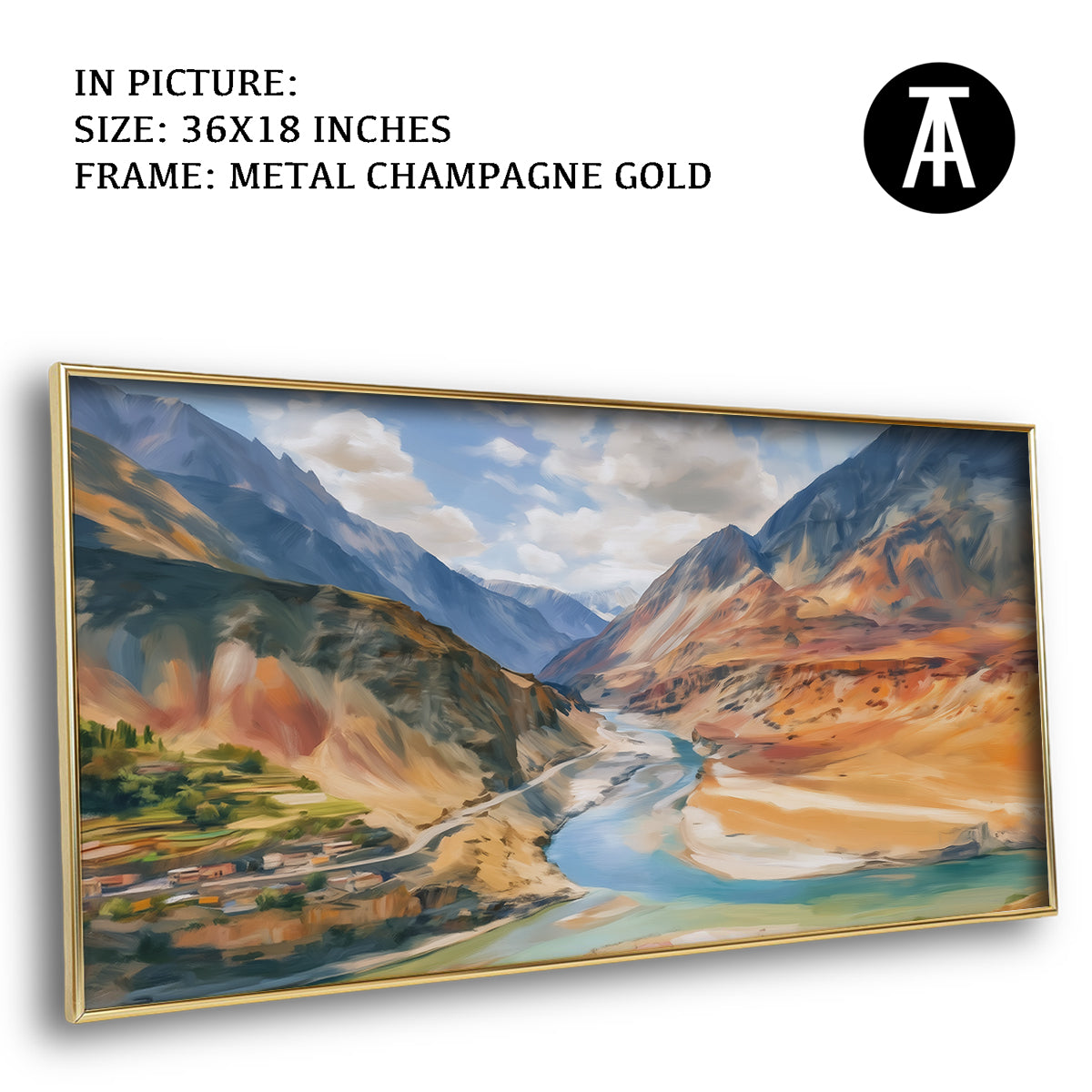 Artwork in Metal Champagne Gold Frame