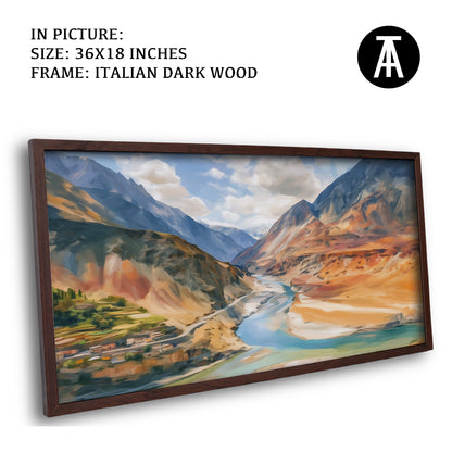 Artwork in Dark Wood Frame