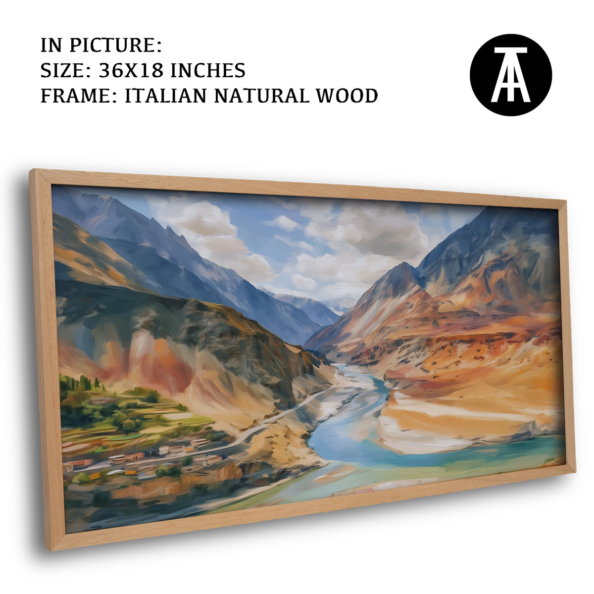 Artwork in Natural Wood Frame
