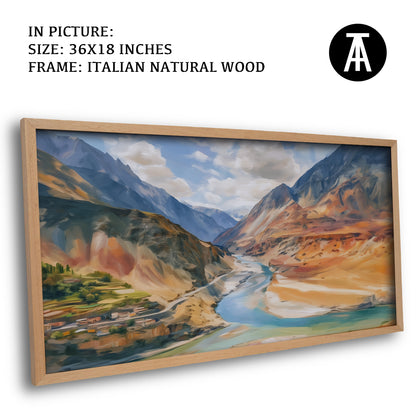 Artwork in Natural Wood Frame