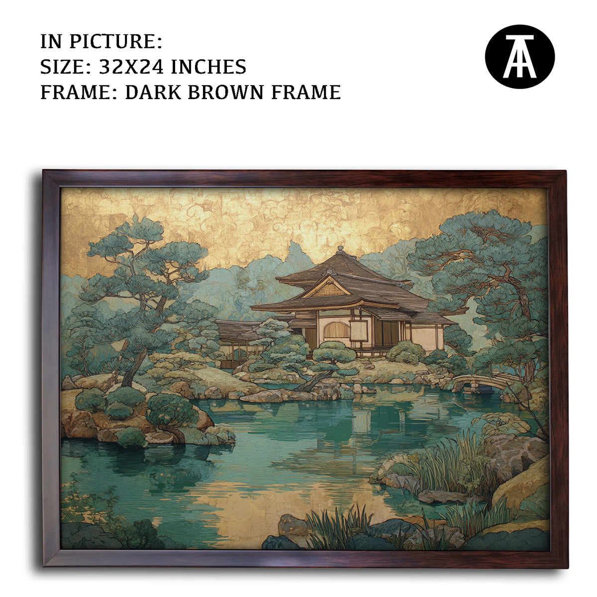 Artwork in Metal Champagne Gold Frame