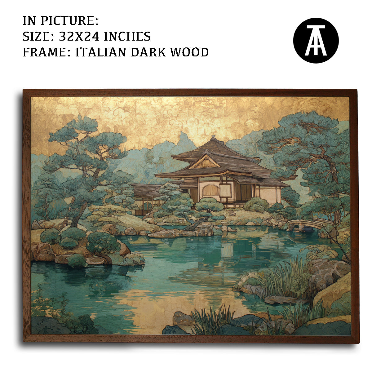 Artwork in Dark Wood Frame