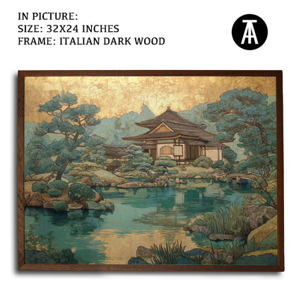 Artwork in Dark Wood Frame