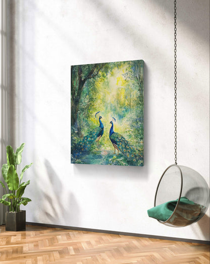 Buy Wall Art Peacocks in the Forest - Vaastu Paintings