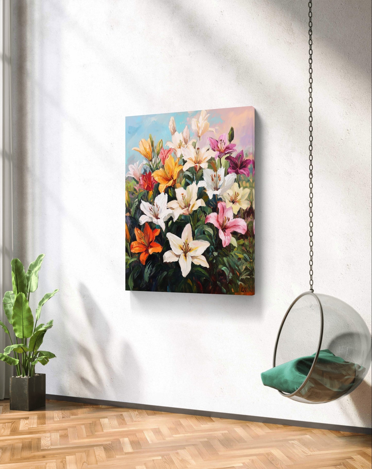 Buy Wall Art Lilies - Vaastu Paintings