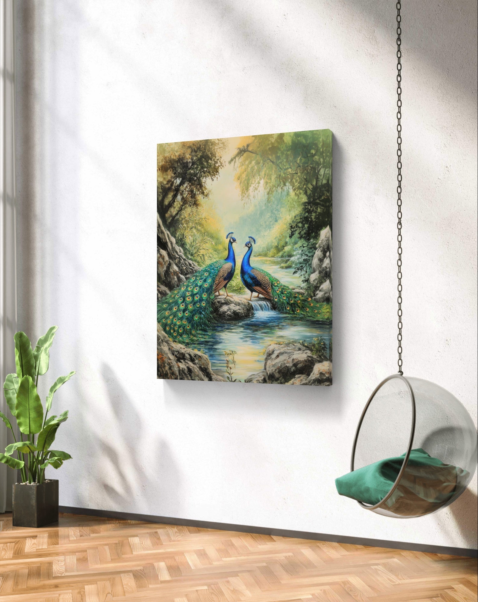 Buy Wall Art Peacocks Mating Call - Vaastu Paintings