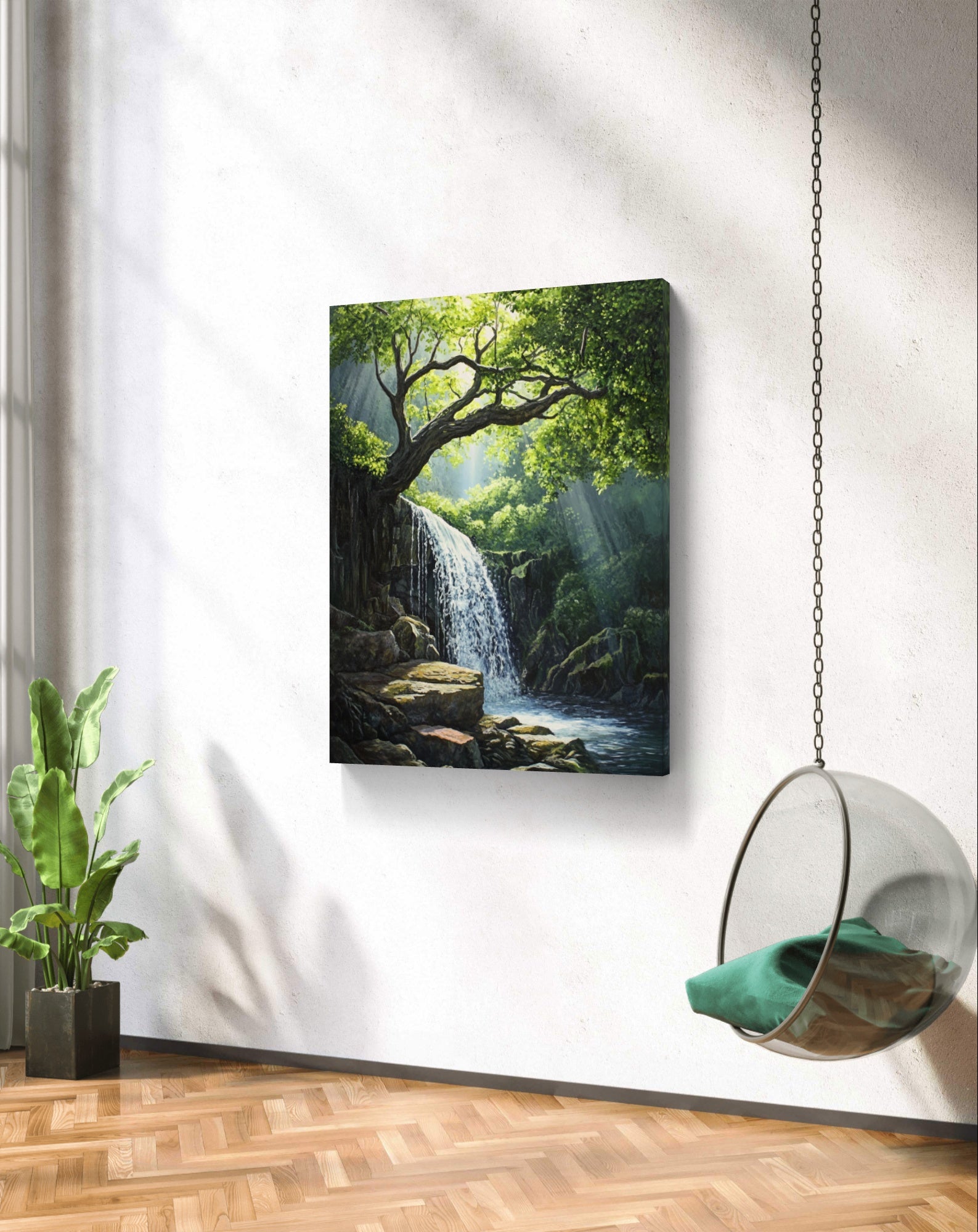 Buy Wall Art Waterfall in the Wilderness - Vaastu Paintings