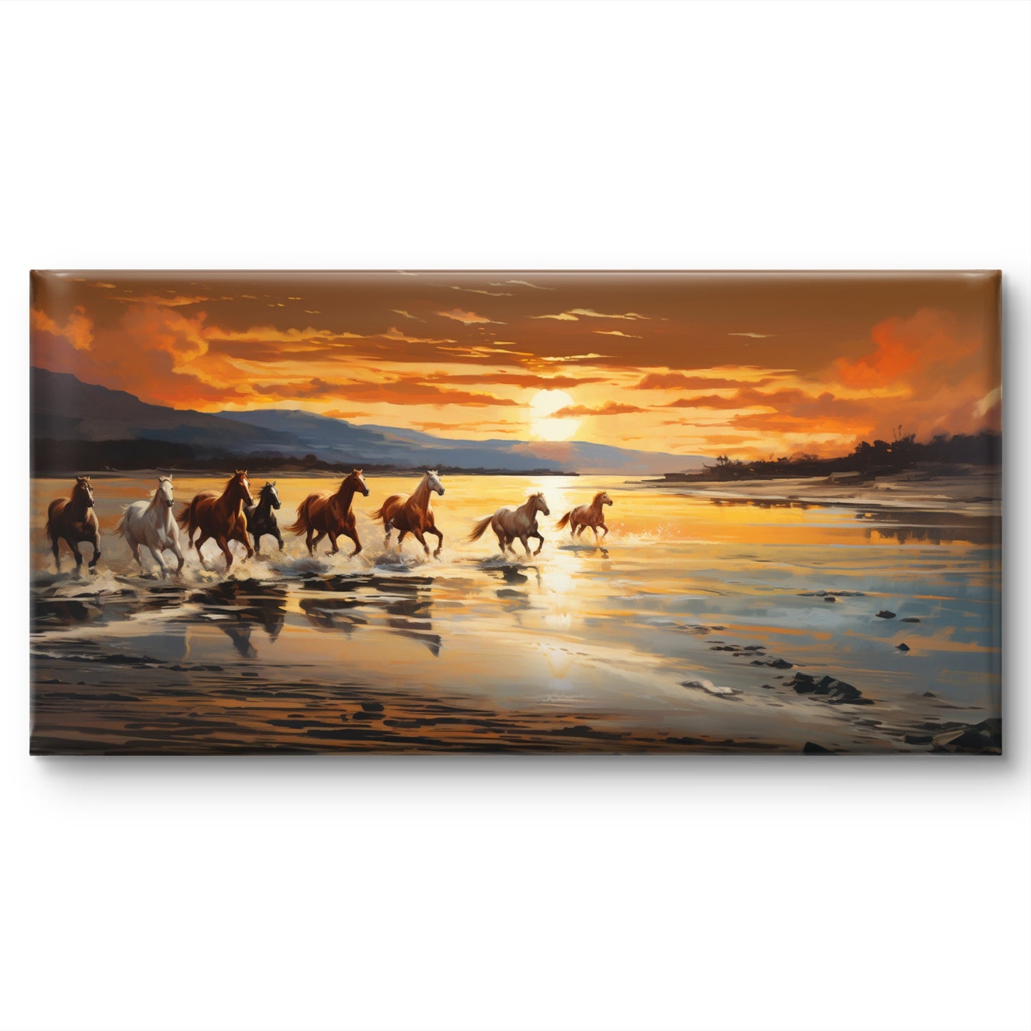 Scenic Seven Horses Painting by TravelArty