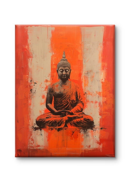 Buy Wall Art Orange Abstract Buddha by TravelArty