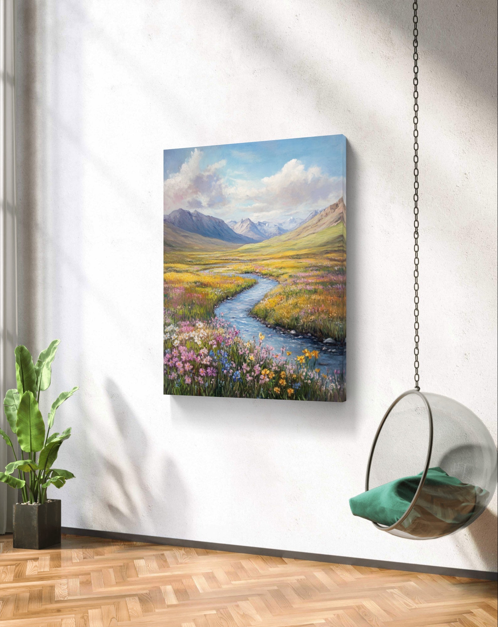 Buy Wall Art Flowing River - Vaastu Paintings