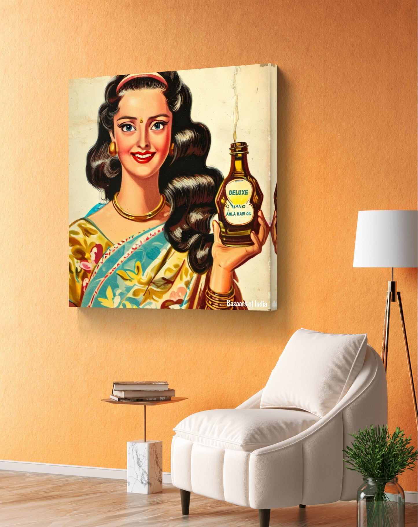 Vintage Hair Oil Ad by Bazaars of India (Framed Art Print)