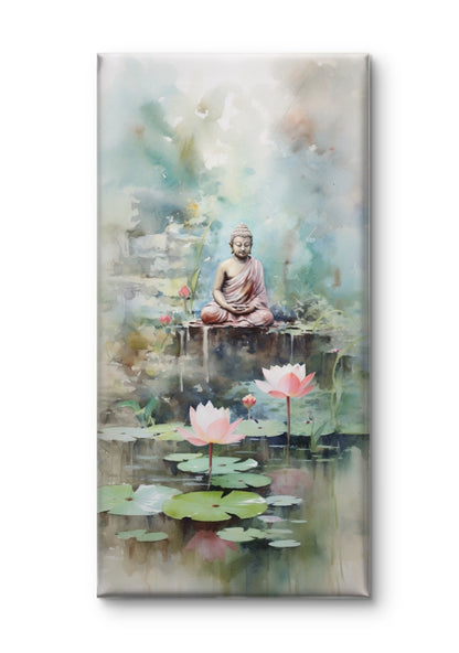 Lord Buddha near a Lotus Pond by TravelArty