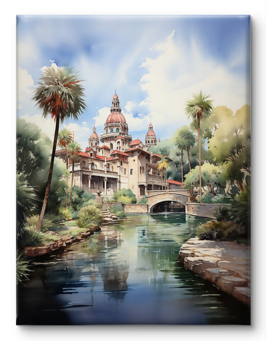 Mission Inn Riverside Charm Canvas Painting