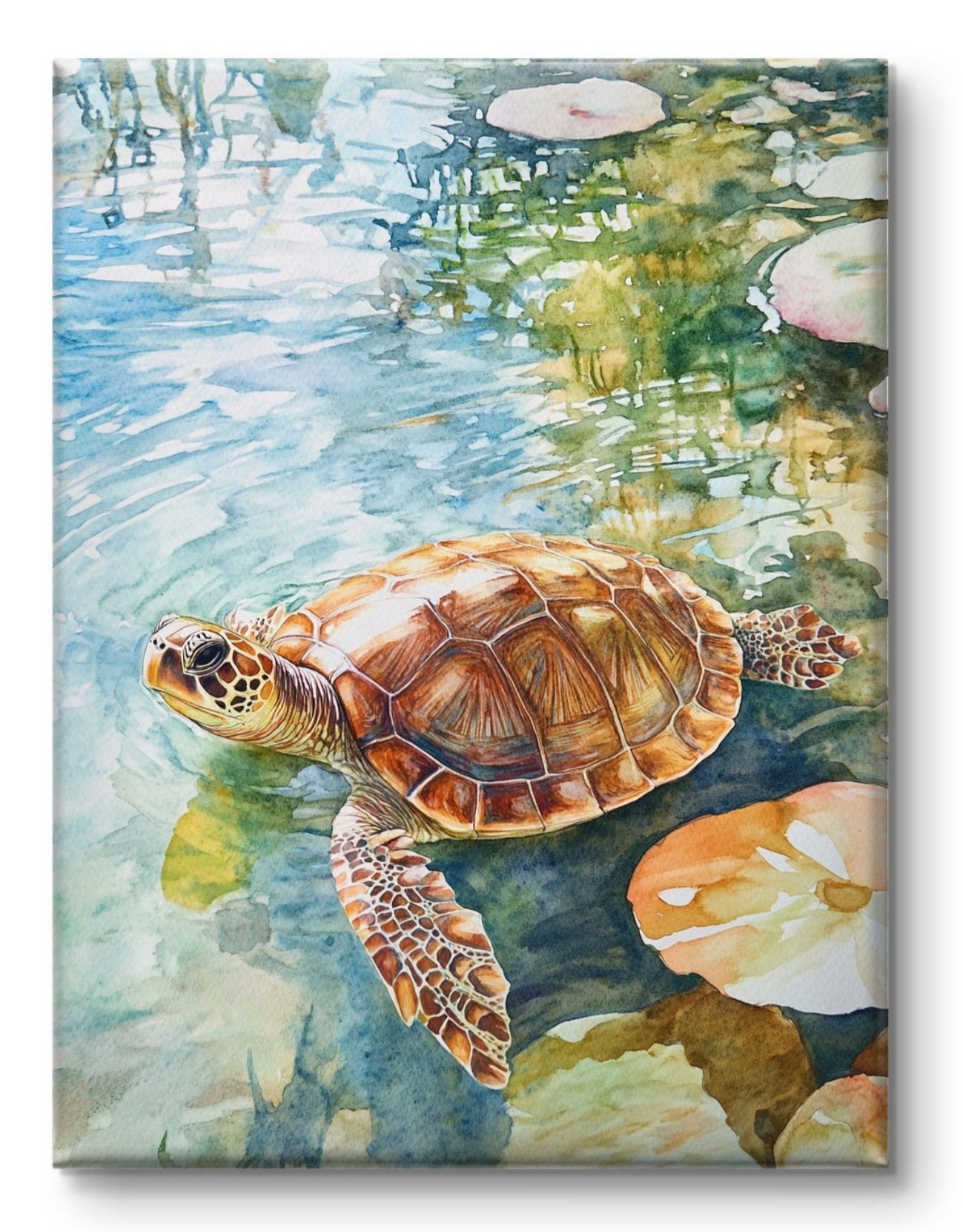 Turtle in a Pond - Feng Shui Paintings