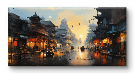 Calcutta Chinatown  Indian Art Landscape Painting