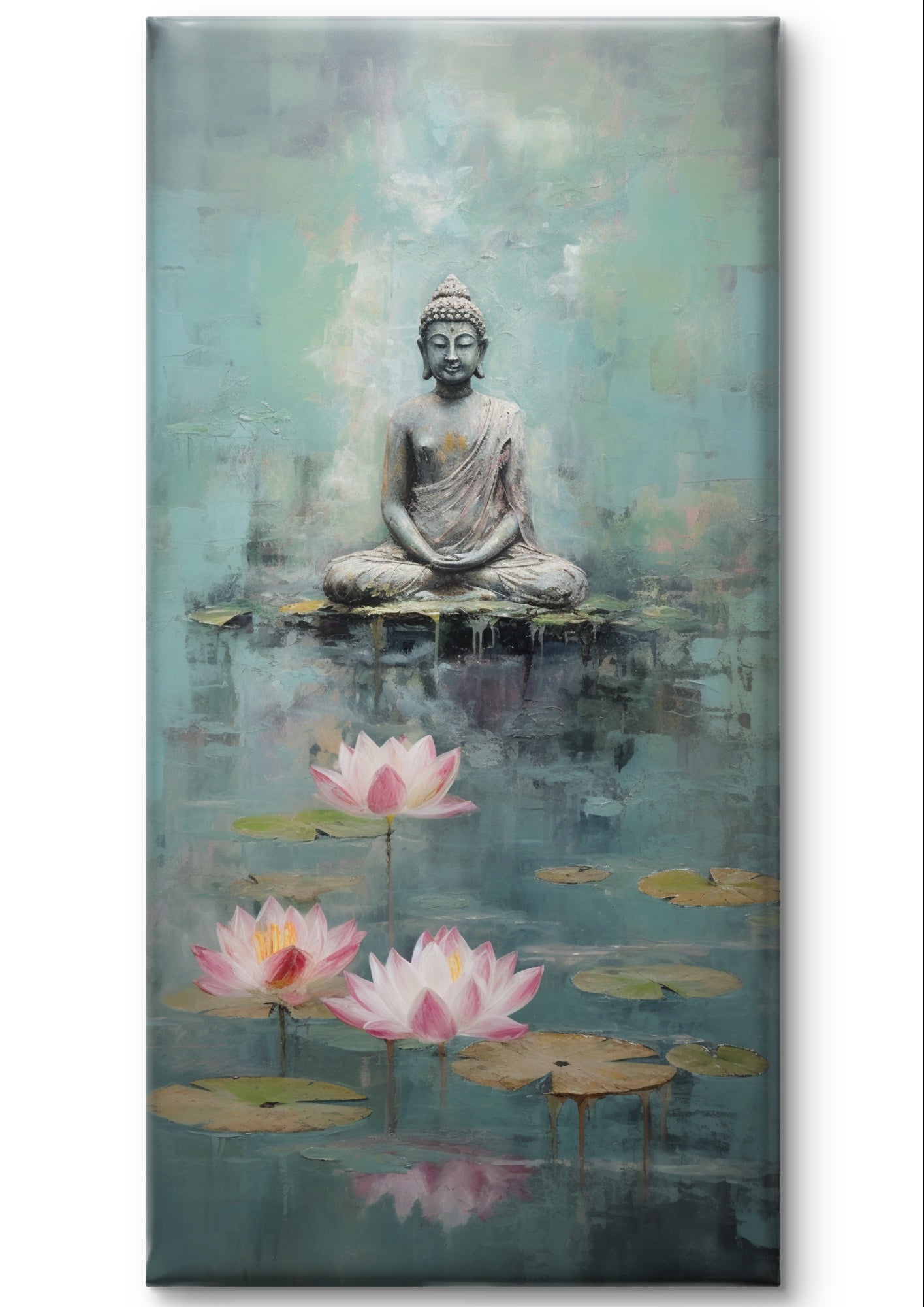 Lord Buddha & the Teal Lotus Pond by TravelArty