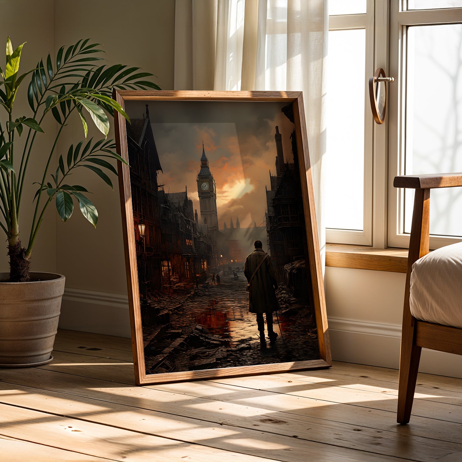 Vintage London Painting in a Lifestyle Setting