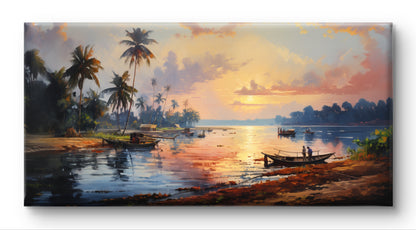 Fishing Village In Konkan  Indian Art Landscape Painting