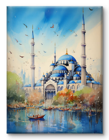 Blue Mosque Painting Istanbul Turkey